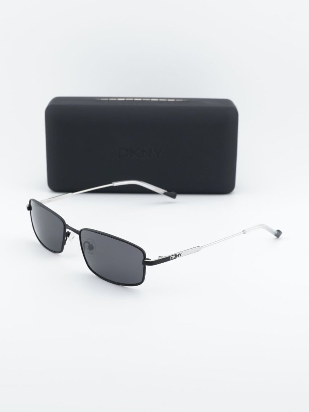 DKNY DK119S 001 Rectangle Sunglasses - Black / Grey